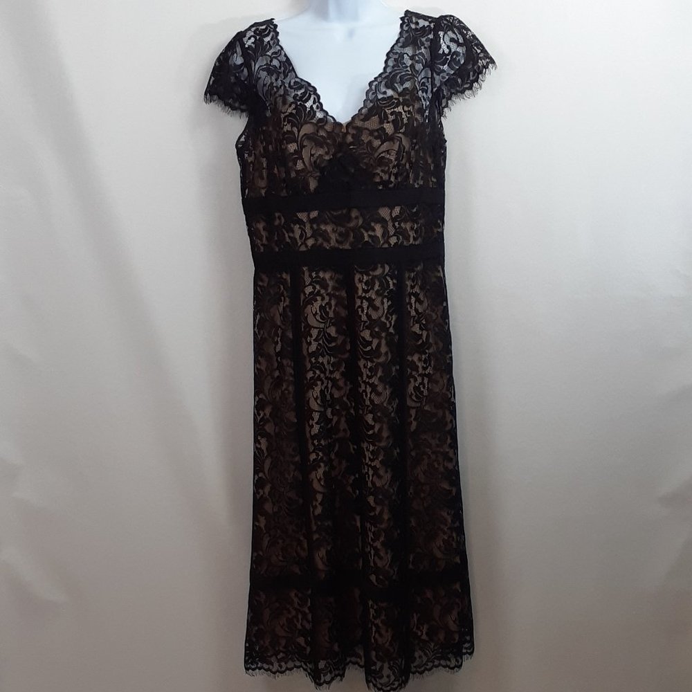 Ann Taylor LOFT Black Lace Overlay Dress